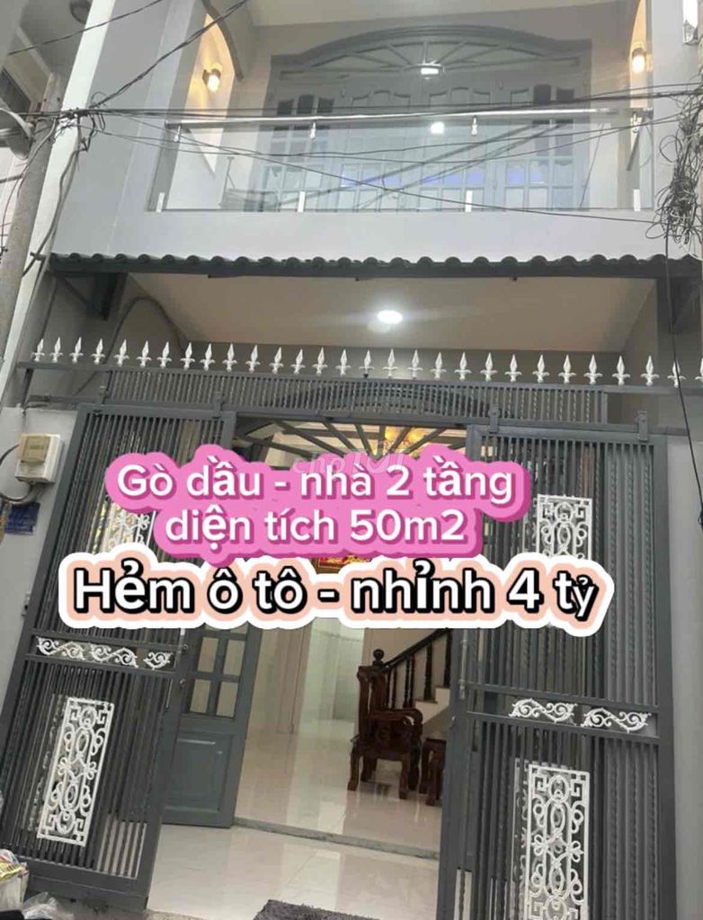 Tân Phú - nhà 2 tầng - hẻm ô tô - diện tích 50m2