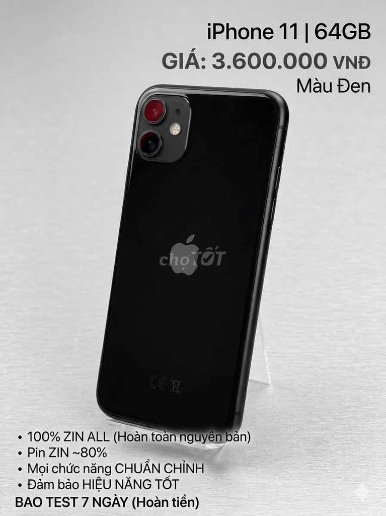 iPhone 11 64GB Đen Đã sử dụng. Mua bán Điện thoại tại Quận Bình Thuỷ Cần Thơ được đăng bởi Nguyễn Huy hình 1