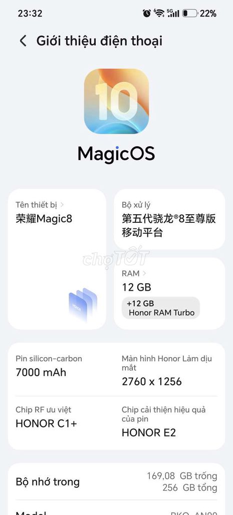 Honor Magic 8 256GB. Mua bán Điện thoại tại Thành phố Thủ Đức Tp Hồ Chí Minh được đăng bởi Nguyễn Hoài Bảo hình 1