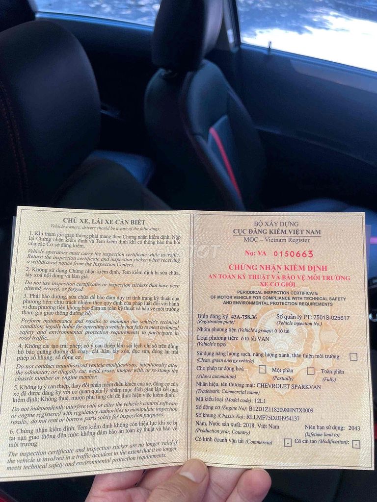 Chevrolet Spark 2018 1.2 LS - 50000 km. Mua bán Ô tô tại Quận Cẩm Lệ Đà Nẵng được đăng bởi Do Phuc Hoang hình 8