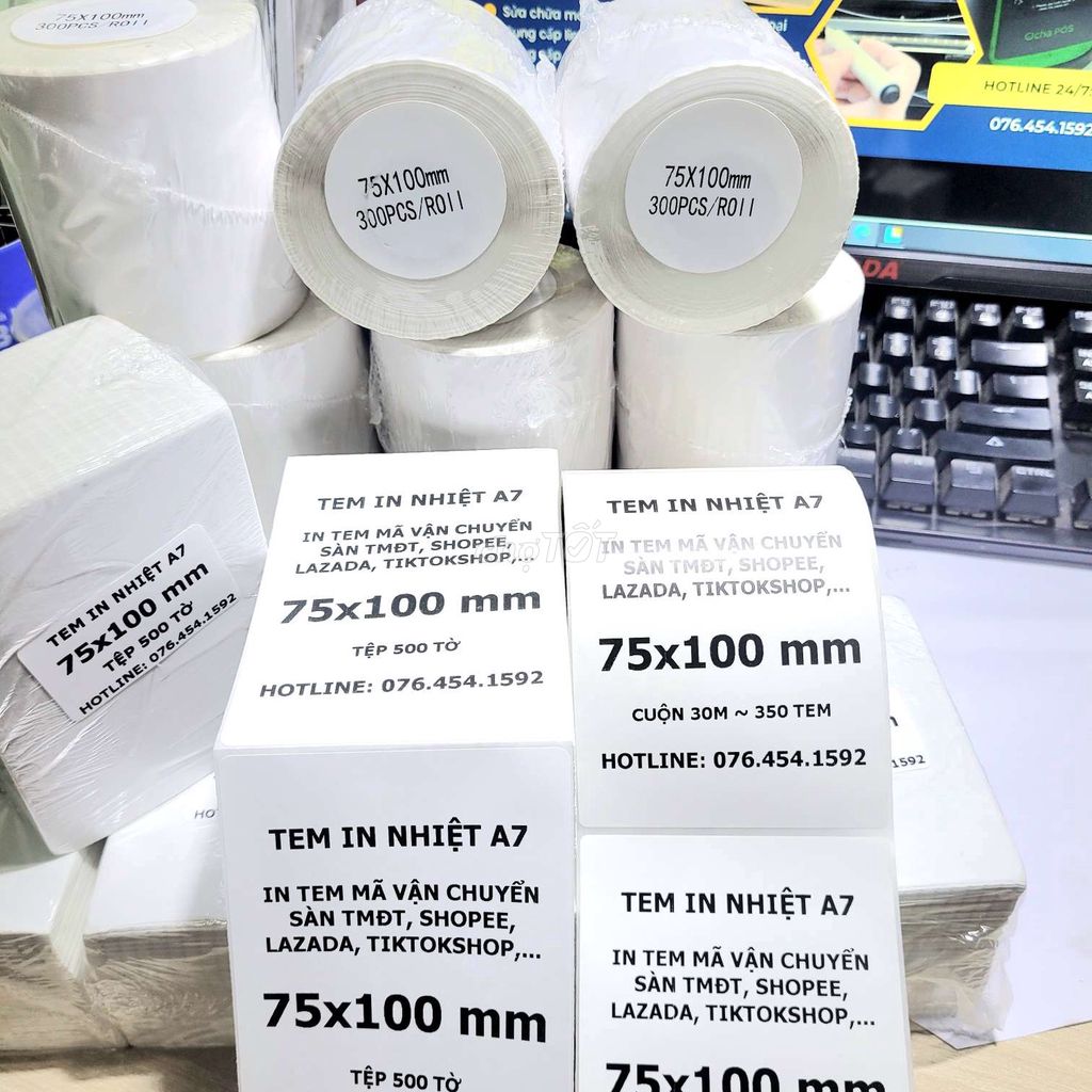 Tem in nhiệt 75x100mm. Mua bán Đồ dùng văn phòng tại Huyện Ninh Hải Ninh Thuận được đăng bởi An Đạt hình 1