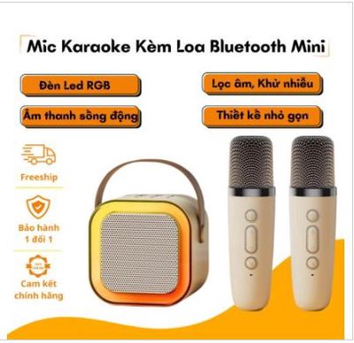 Loa hát  Karaoke có Bluetooth K12 ( 2 micro )