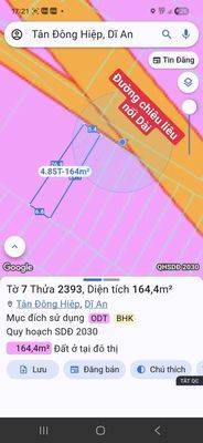 Bán Đất Sổ Hồng 164,4m Kế Đương Ng Thị Minh Khai Dĩ An