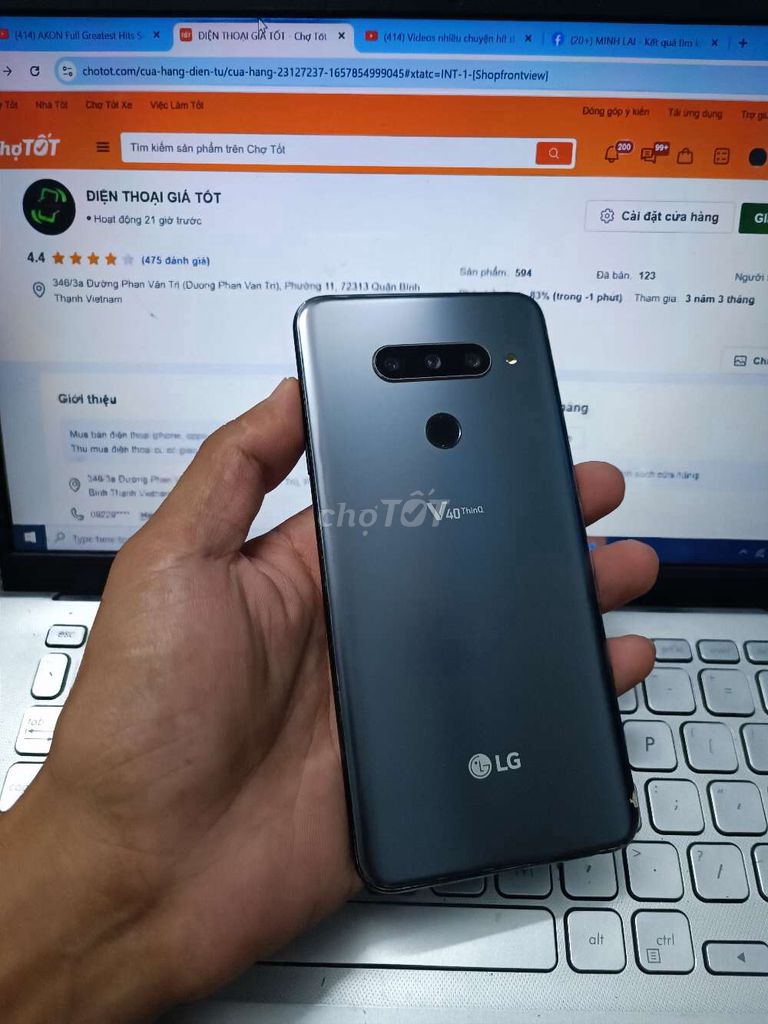 LG V40 THINQ 6GB.128GB MÀN 2K SIÊU NÉT SNAP 845. Mua bán Điện thoại tại Quận Bình Thạnh Tp Hồ Chí Minh được đăng bởi Dân Mobile hình 1