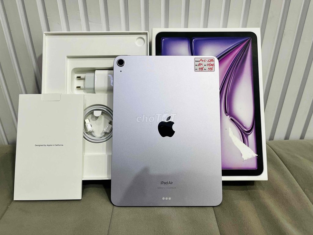 ipad air6-11inch Vn fullbox bh 7/2025 sạc 50lần