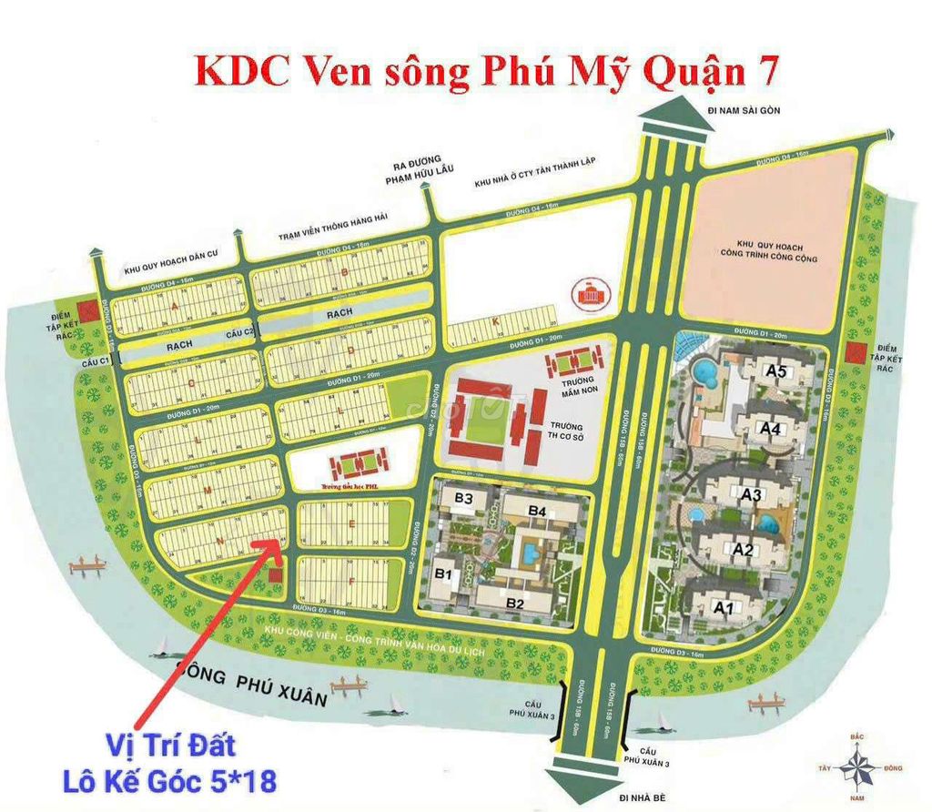 ĐẤT NỀN KHU ERATOWN - ĐƯỜNG 30m CÁCH ĐẤT TẦM 70M - PHÚ MỸ - QUẬN 7 .