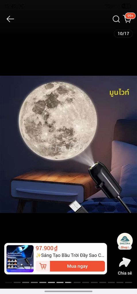 Đèn chiếu Mặt trăng USB+6 thẻ. Mua bán Đèn tại Quận Hà Đông Hà Nội được đăng bởi Lung linh hình 1