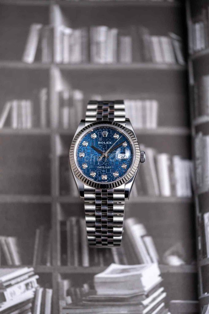 RL 126234 Datejust vi tính xanh Steel 36mm