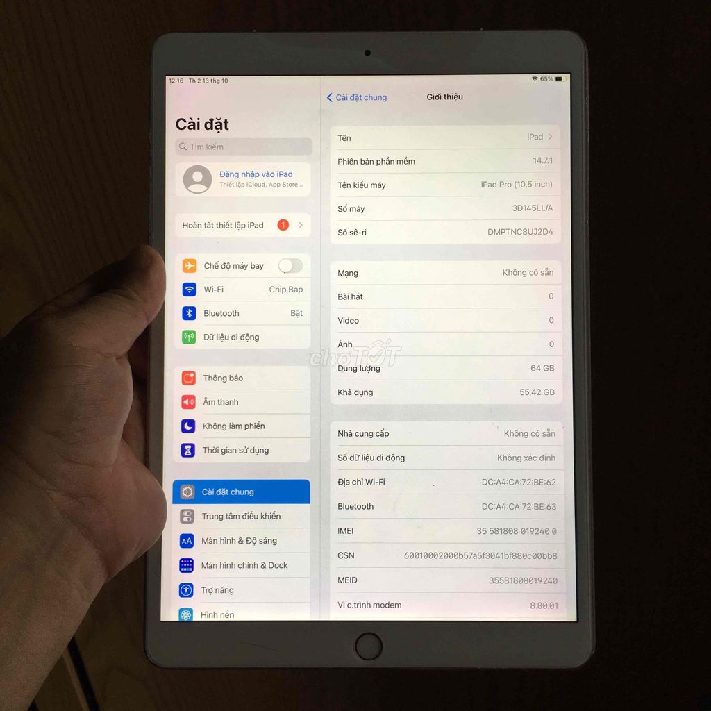 ipad Pro 10.5. Mua bán Máy tính bảng tại Quận Hà Đông Hà Nội được đăng bởi Phan Quân hình 1