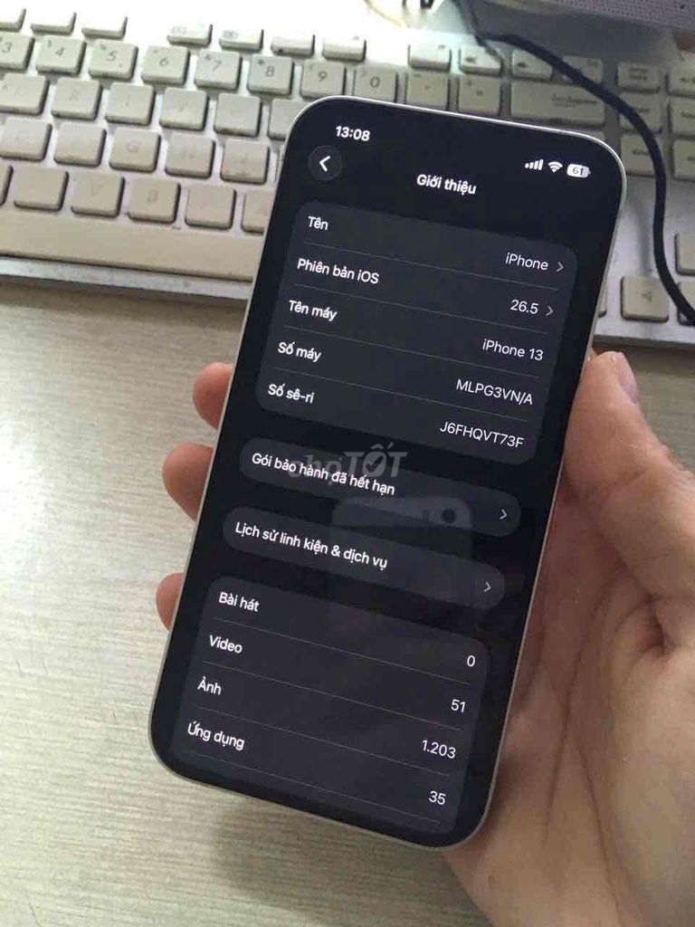 Apple iPhone 13 128GB Trắng đã thay pin. Mua bán Điện thoại tại Quận Bình Thạnh Tp Hồ Chí Minh được đăng bởi hoa hoè hình 1