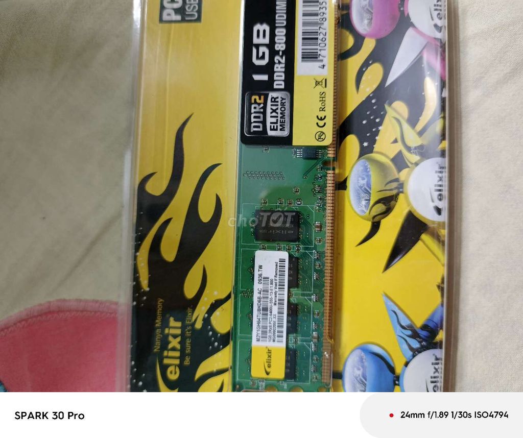 RAM Elixir DDR2-800 UDIMM 1GB Mới. Mua bán Linh kiện (RAM, Card...) tại Quận Ninh Kiều Cần Thơ được đăng bởi Minhthe hình 1