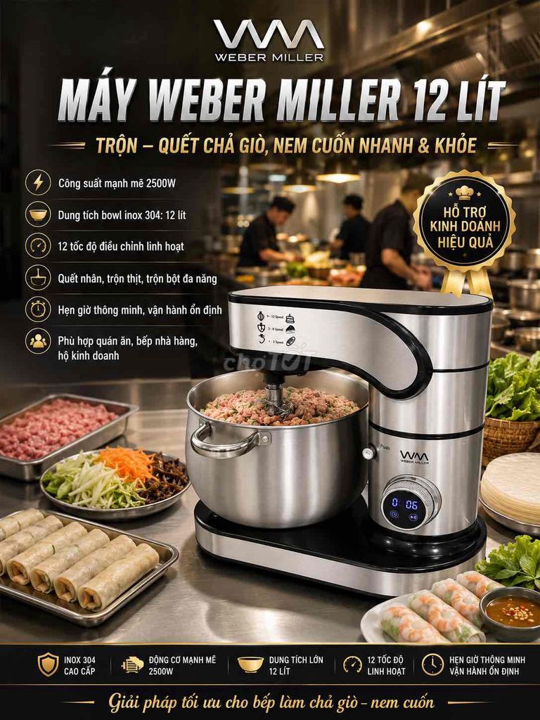 Máy đánh trứng Weber Miller 12 lít Inox 304. Mua bán Bếp, lò, đồ điện nhà bếp tại Quận Ngũ Hành Sơn Đà Nẵng được đăng bởi trinh hình 1