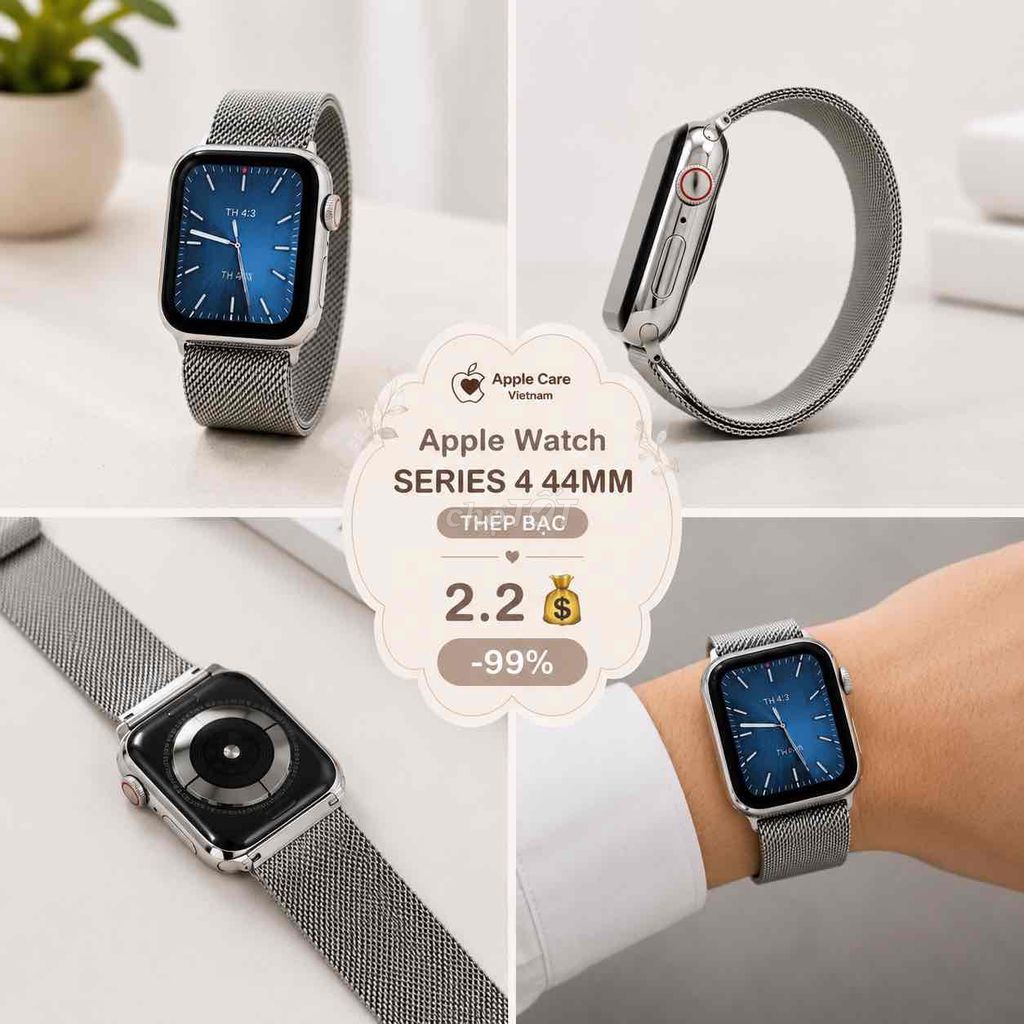 Apple Watch Series 4 Thép Bạc 44mm. Mua bán Thiết bị đeo thông minh tại Quận 5 Tp Hồ Chí Minh được đăng bởi Apple Care Vietnam hình 1