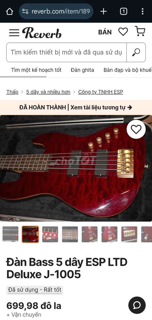 Thanh lý Đàn Bass 5 dây ESP LTD Deluxe J-1005