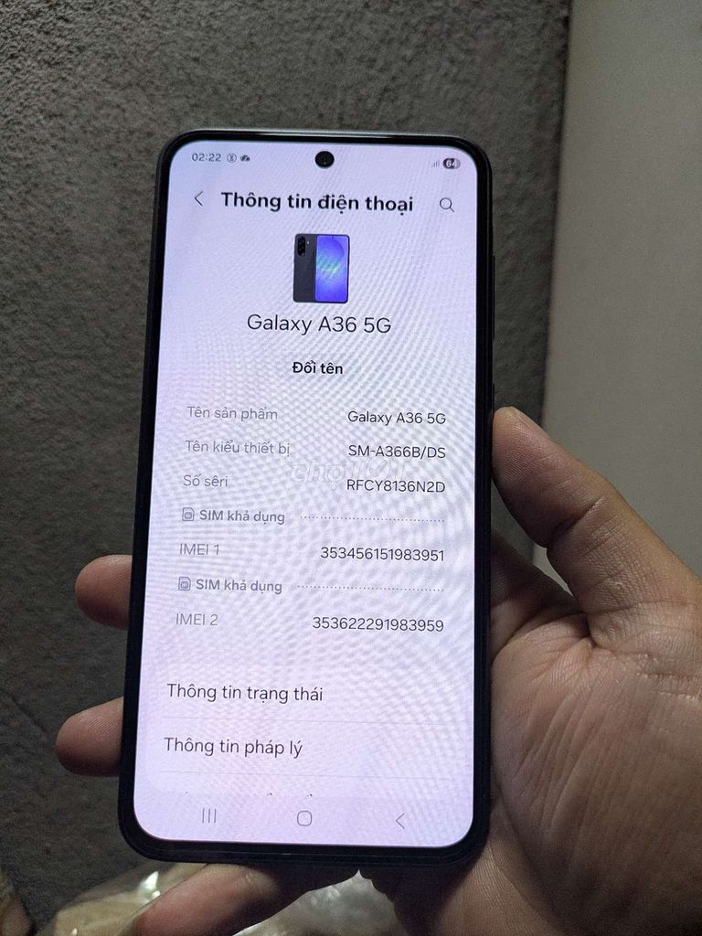 Samsung Galaxy A36 5G 8GB/128GB Đen. Mua bán Điện thoại tại Huyện Kim Động Hưng Yên được đăng bởi thuận hình 1