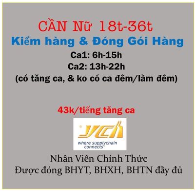 10 NỮ Kiểm đếm Đóng Gói Hàng (Bình Dương). Việc làm tại Thành phố Thuận An Bình Dương được đăng bởi YCH Protrade hình 1