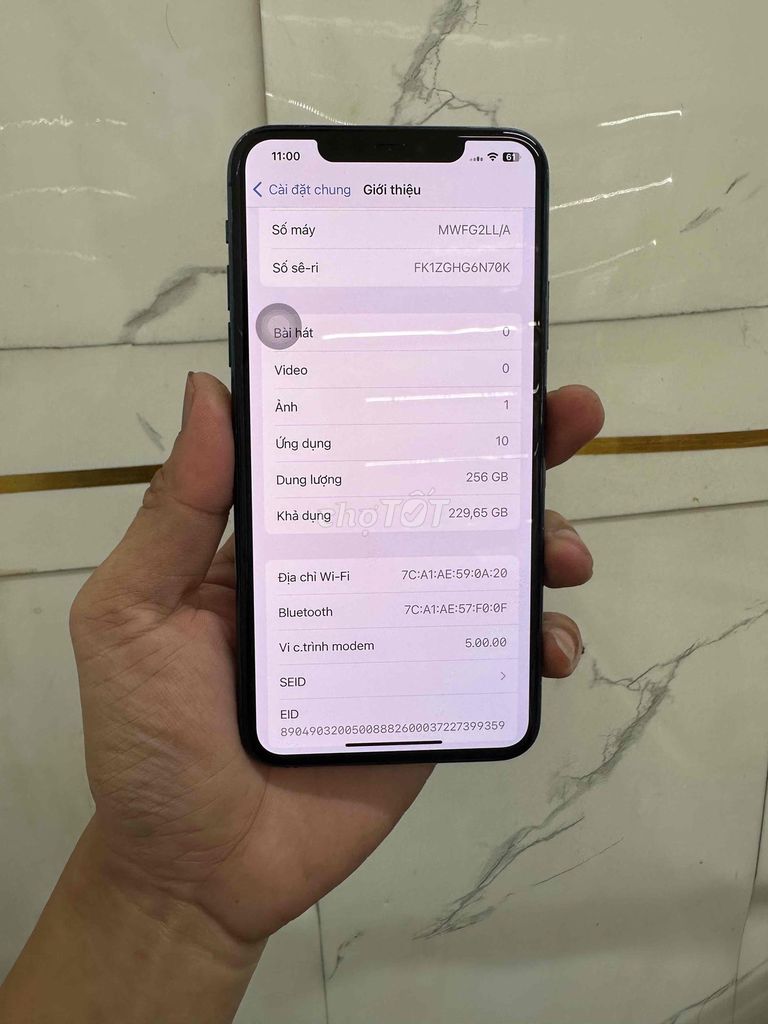 iPhone 11 Pro Max 256GB Đã qua sử dụng. Mua bán Điện thoại tại Quận Liên Chiểu Đà Nẵng được đăng bởi GT shop hình 1