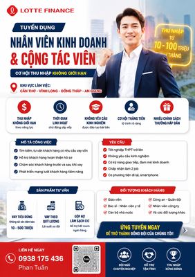 NHÂN VIÊN THU HỒI NỢ CHUYÊN NGHIỆP ỨNG TUYỂN NGAY TẠI LOTTE FINANCE