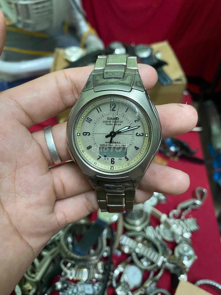 Đồng hồ Casio Wave Ceptor titanium size 42mm tự xử. Mua bán Đồng hồ tại Huyện Thủ Thừa Long An được đăng bởi MINH PHAT hình 1