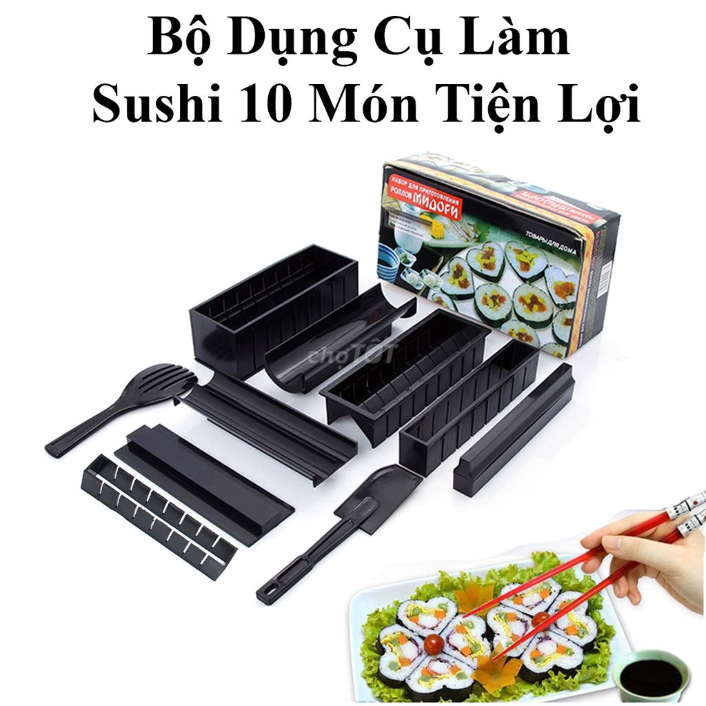 Bộ Dụng Cụ Làm Sushi 10 Món Tiện Lợi