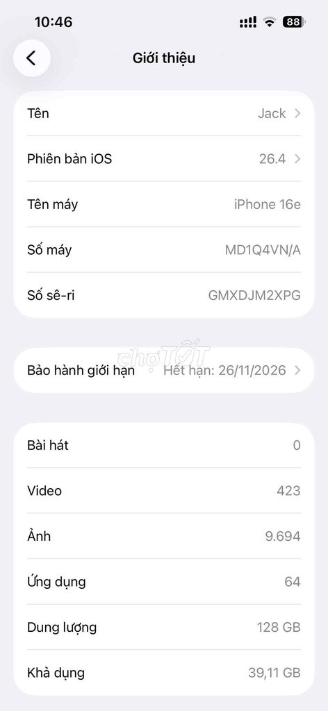 Apple iPhone 16e 128GB. Mua bán Điện thoại tại Quận 6 Tp Hồ Chí Minh được đăng bởi Quang Minh hình 1