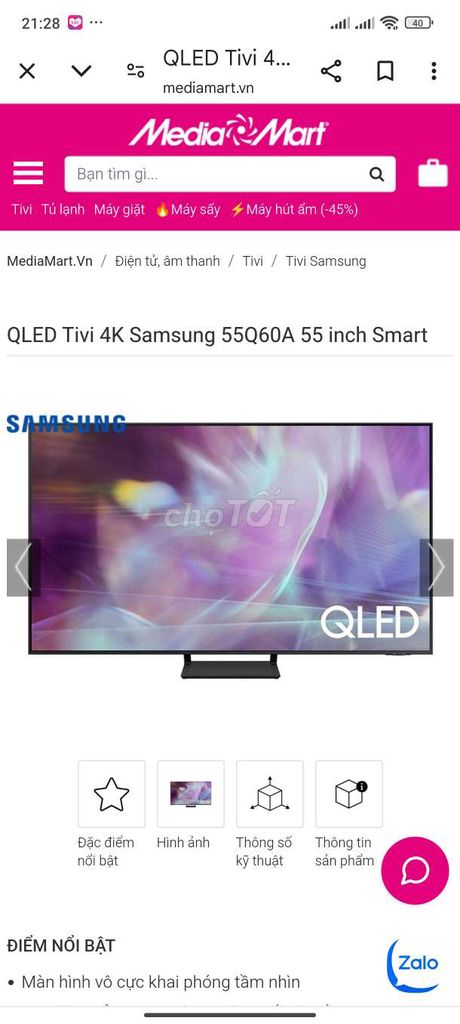 Smart TV Samsung Qled 55 - Siêu mỏng