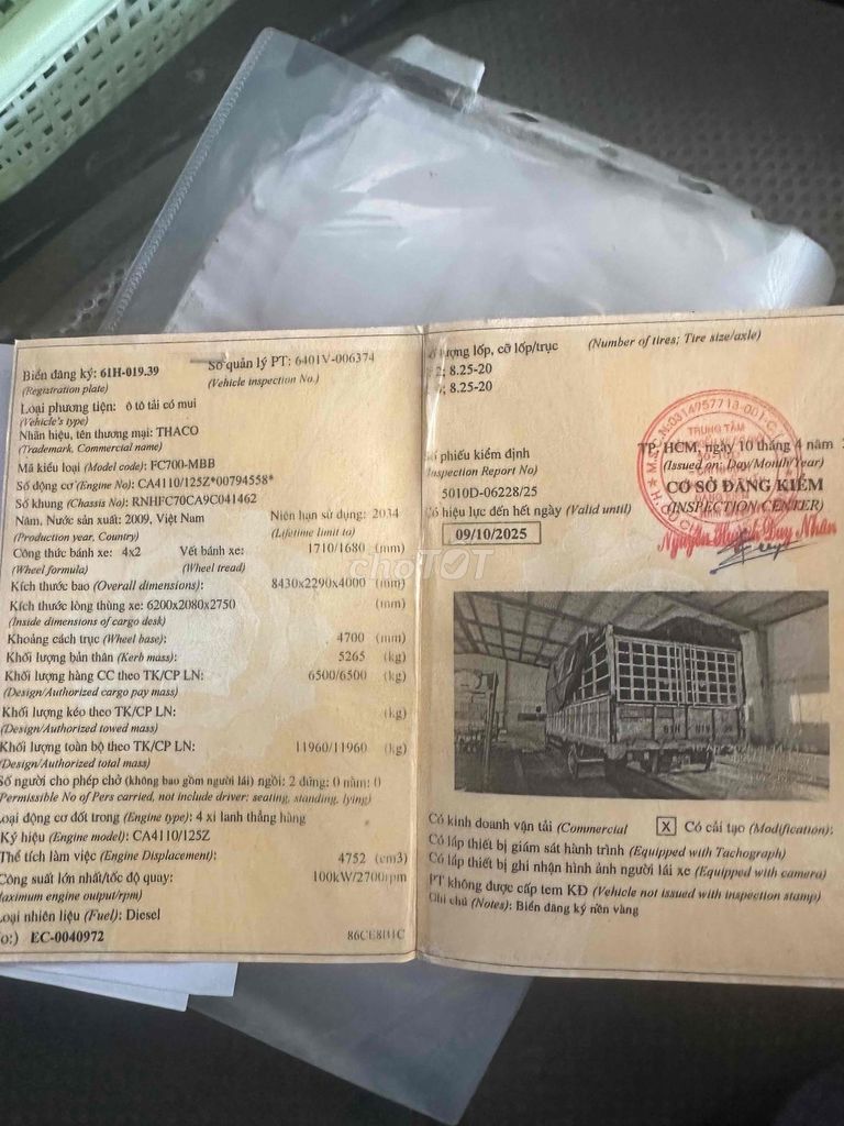 cấn bán xe tải như hình. Mua bán Xe tải, xe ben tại Huyện Thống Nhất Đồng Nai được đăng bởi Hoa Quang Le hình 12