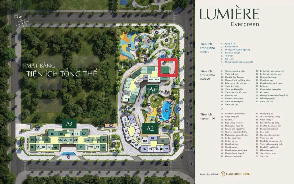 Квартира Lumiere Evergreen A1, 110 м², 3 спальни