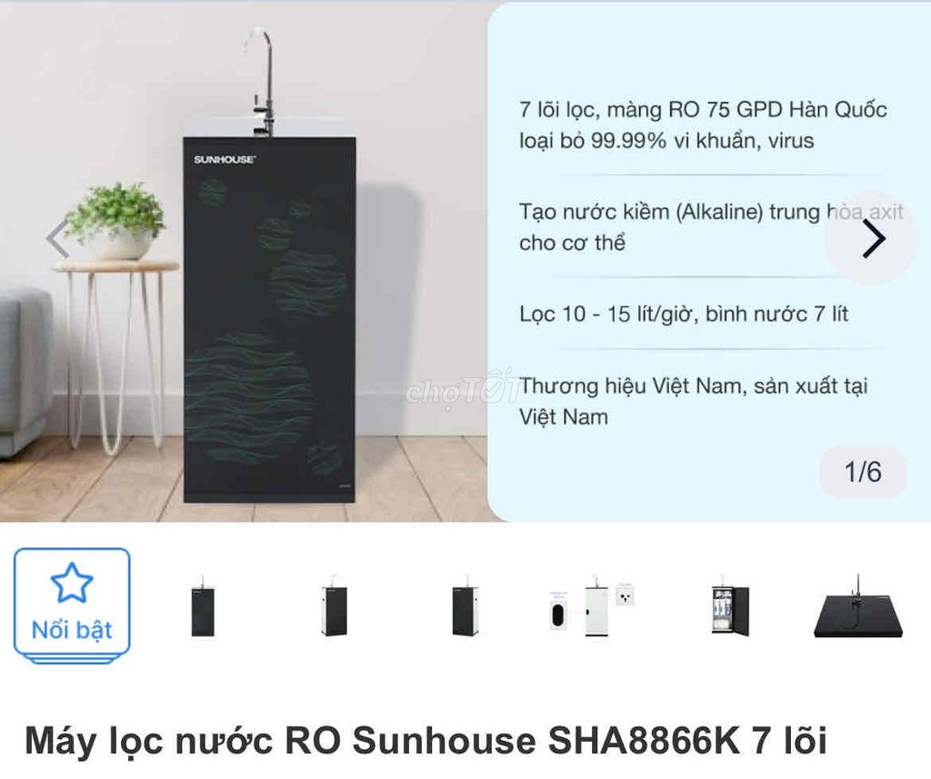 Máy lọc nước RO Sunhouse 7 lõi giá sốc