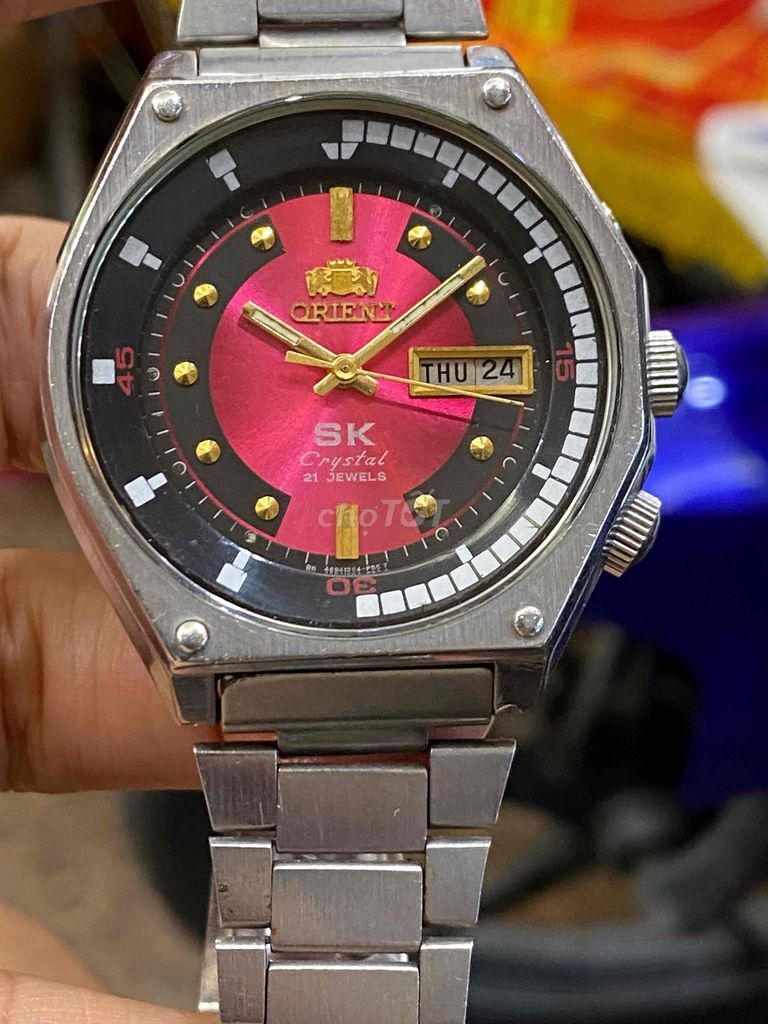 Đồng hồ Orient SK Crystal Nam Thép Đỏ. Mua bán Đồng hồ tại Quận Hoàng Mai Hà Nội được đăng bởi Hùng Râu Đồng Hồ Cổ hình 1