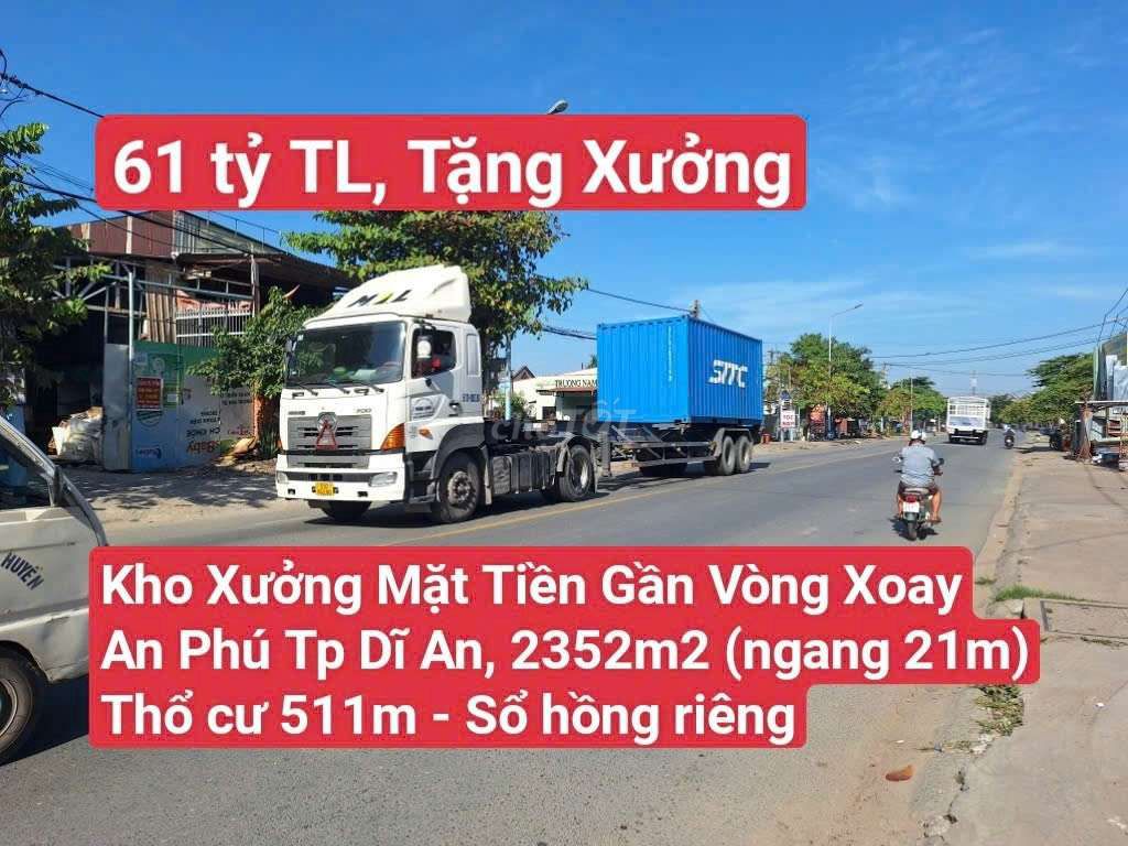 🆘 Kho Xưởng Mặt Tiền Gần Vòng Xoay An Phú, P. Tân Đông Hiệp,Tp. Dĩ An