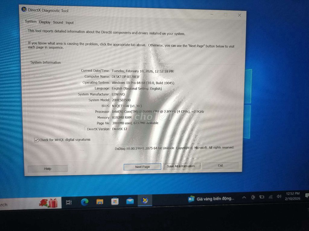 Lenovo T470 i7 thế hệ 7 ram8GB/256GB Đã dùng. Mua bán Laptop tại Huyện Hóc Môn Tp Hồ Chí Minh được đăng bởi Game thủ hình 1