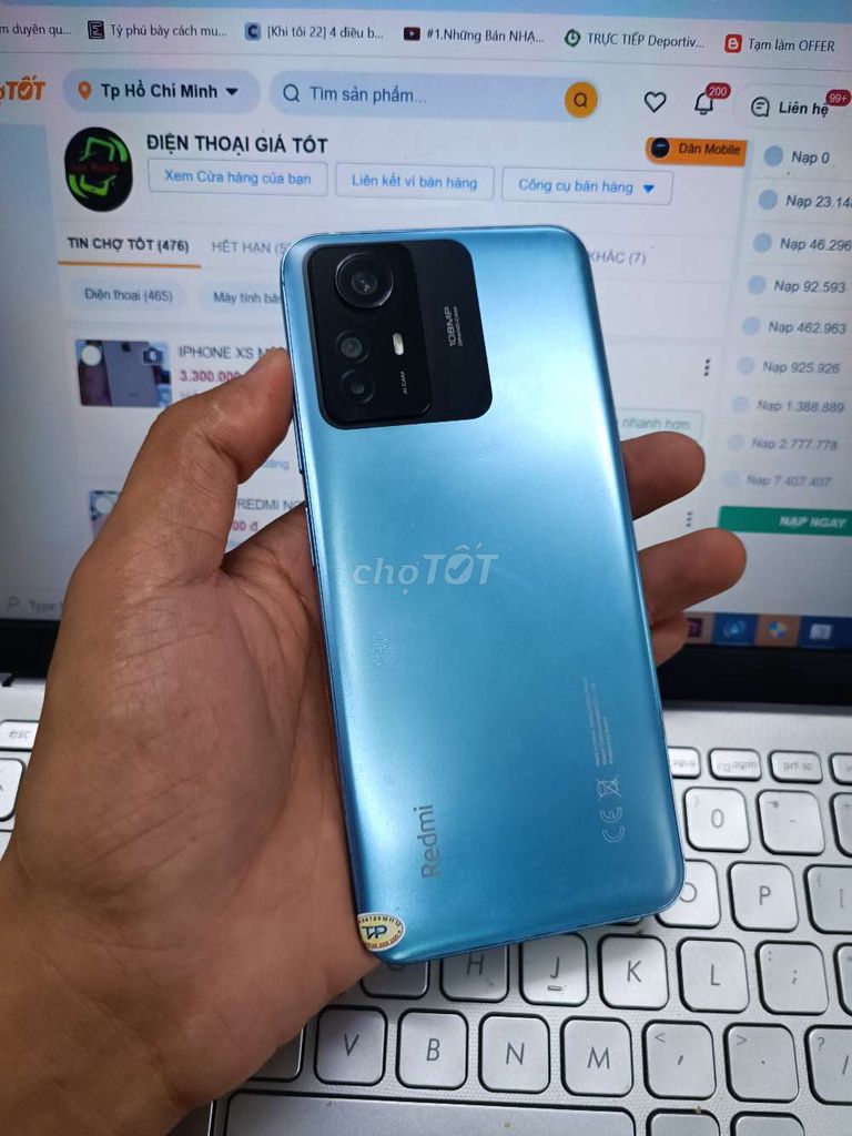 REDMI NOTE 12S 8GB.256GB PIN5000 HELIO G96 FULL CN. Mua bán Điện thoại tại Quận Bình Thạnh Tp Hồ Chí Minh được đăng bởi Dân Mobile hình 1
