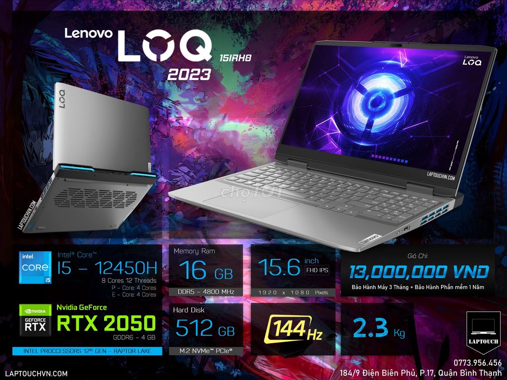 Lenovo Gaming LOQ 2023 15IRH8. Mua bán Laptop tại Quận Bình Thạnh Tp Hồ Chí Minh được đăng bởi Cửa Hàng Máy Tính Laptouch VN hình 1