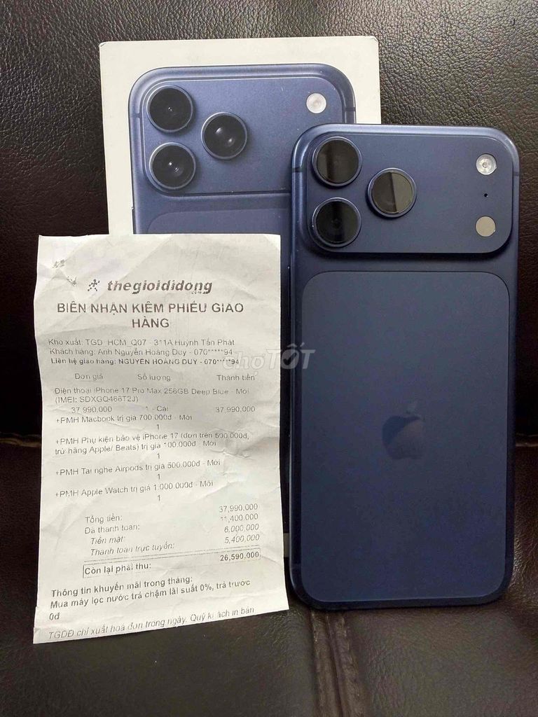 Apple iPhone 17 Pro Max 256GB Xanh Đã sử dụng. Mua bán Điện thoại tại Quận 7 Tp Hồ Chí Minh được đăng bởi mrlao hình 1