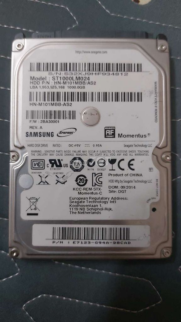 Ổ cứng Samsung 1TB 2.5 inch SATA Laptop, PC. Mua bán Linh kiện (RAM, Card...) tại Thành phố Thanh Hóa Thanh Hóa được đăng bởi Lê Thanh Hà hình 1