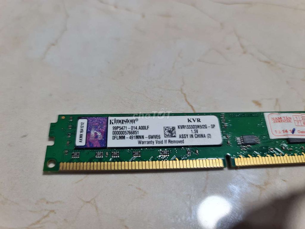 RAM Kingston 2GB DDR3 1333MHz. Mua bán Linh kiện (RAM, Card...) tại Quận Long Biên Hà Nội được đăng bởi Quyết Thắng hình 1