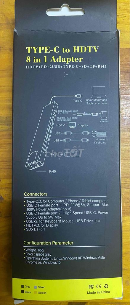 Hub chuyển đổi 8 in 1 Xám Kim loại Type-C. Mua bán Phụ kiện (Màn hình, Chuột...) tại Quận Hai Bà Trưng Hà Nội được đăng bởi chieu mockba hình 1