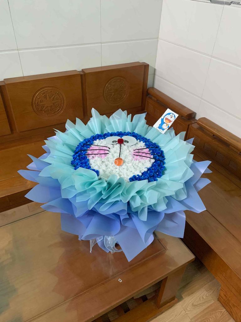 Bó hoa kẽm nhung Doraemon quà tặng. Dịch vụ tại Huyện Bình Chánh Tp Hồ Chí Minh được đăng bởi Vân Lê hình 1