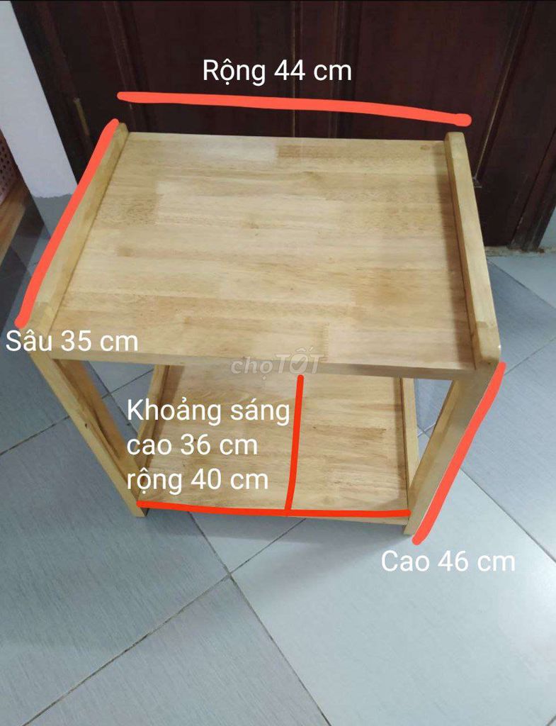 Kệ gỗ 1 ngăn + mặt trên để đồ đã qua sử dụng. Mua bán Tủ, kệ gia đình tại Quận Đống Đa Hà Nội được đăng bởi Ngoc Thanh hình 1