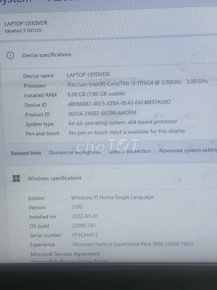 Lenovo IdeaPad 3 i3-1115G4 8GB/240GB SSD Xám. Mua bán Laptop tại Quận 1 Tp Hồ Chí Minh được đăng bởi Hội Đồ Điện Tử hình 1