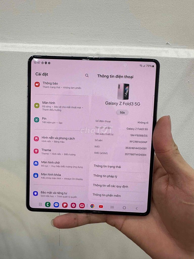 Samsung Galaxy Z Fold3 5G 256GB Trắng 2 sim. Mua bán Điện thoại tại Quận Phú Nhuận Tp Hồ Chí Minh được đăng bởi hoang anh 255 hình 1
