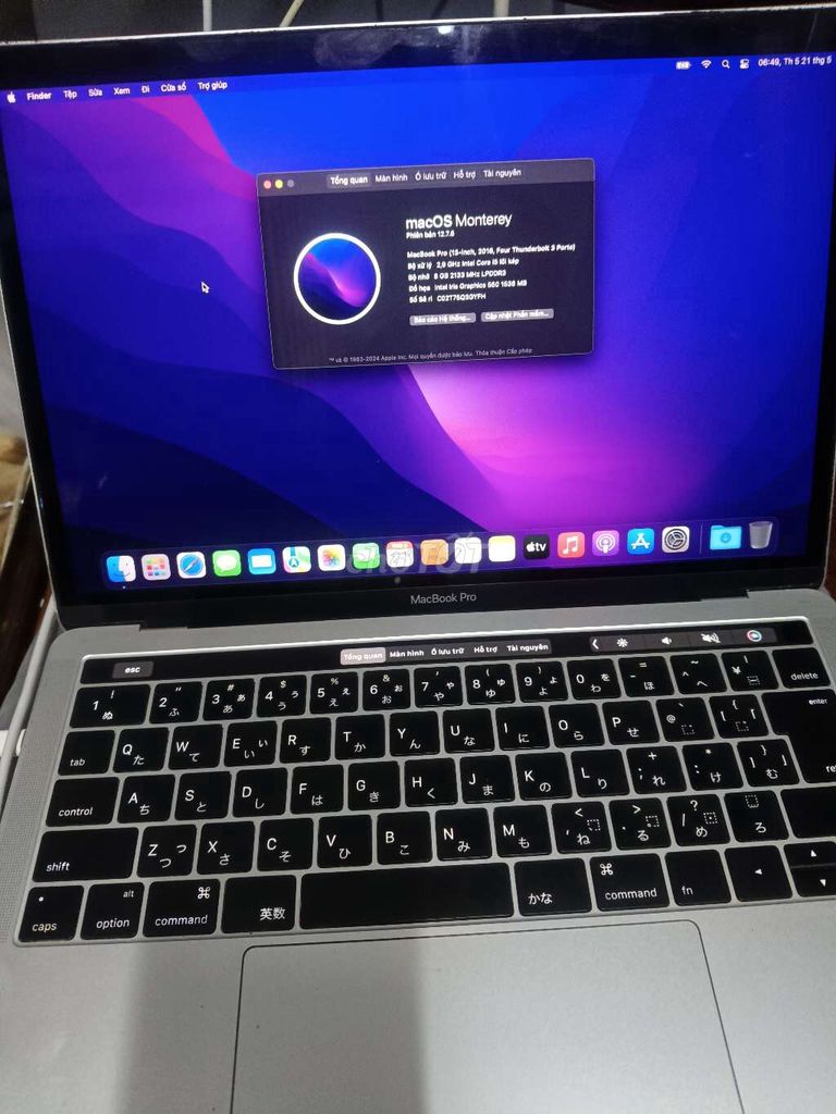 Apple Macbook Pro 2016 8GB/256GB Xám. Mua bán Laptop tại Thành phố Cà Mau Cà Mau được đăng bởi Điện Tử VIỄN THÔNG cm hình 1