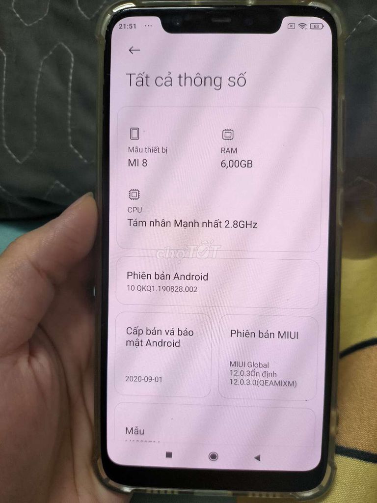 Xiaomi Mi 8 128GB Đen. Mua bán Điện thoại tại Huyện Hoài Đức Hà Nội được đăng bởi Hang Thuy hình 1