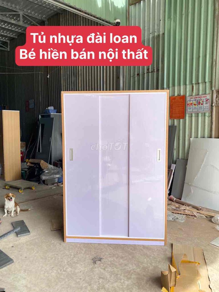 Tủ quần áo Nhựa Đài Loan 3 cánh lùa Trắng. Mua bán Tủ, kệ gia đình tại Quận Bình Thạnh Tp Hồ Chí Minh được đăng bởi đồ gỗ CN giá xưởng hình 1