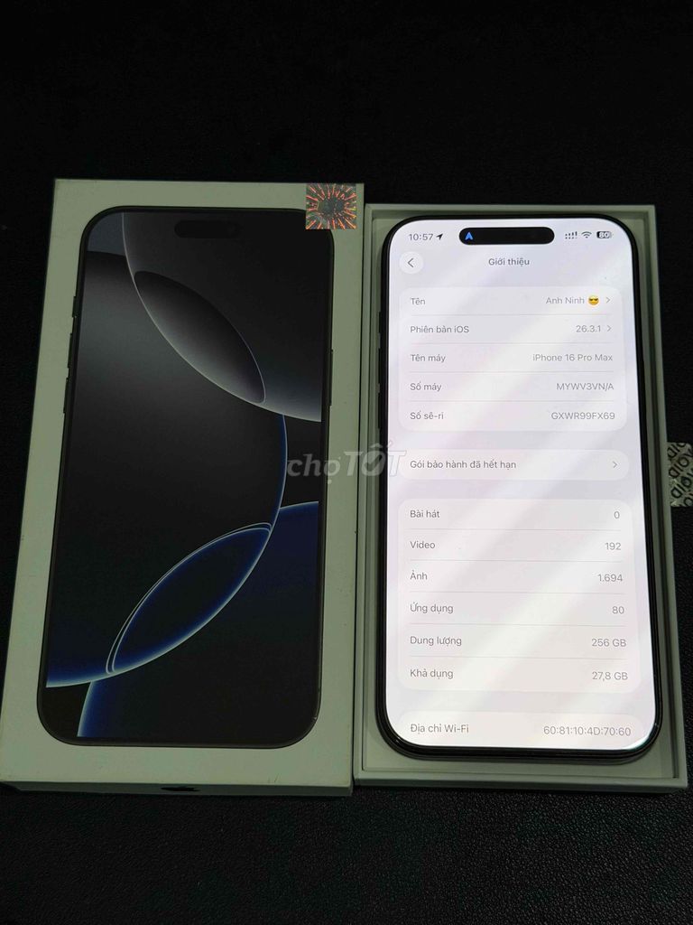 Apple iPhone 16 Pro Max 256GB Đen 92%. Mua bán Điện thoại tại Quận Hai Bà Trưng Hà Nội được đăng bởi Ninh hình 1