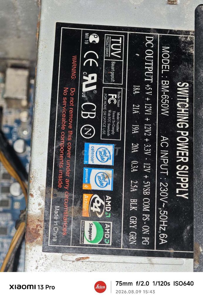 Nguồn máy tính BM-650W đã qua sử dụng. Mua bán Linh kiện (RAM, Card...) tại Thành phố Bến Tre Bến Tre được đăng bởi khôi hình 1