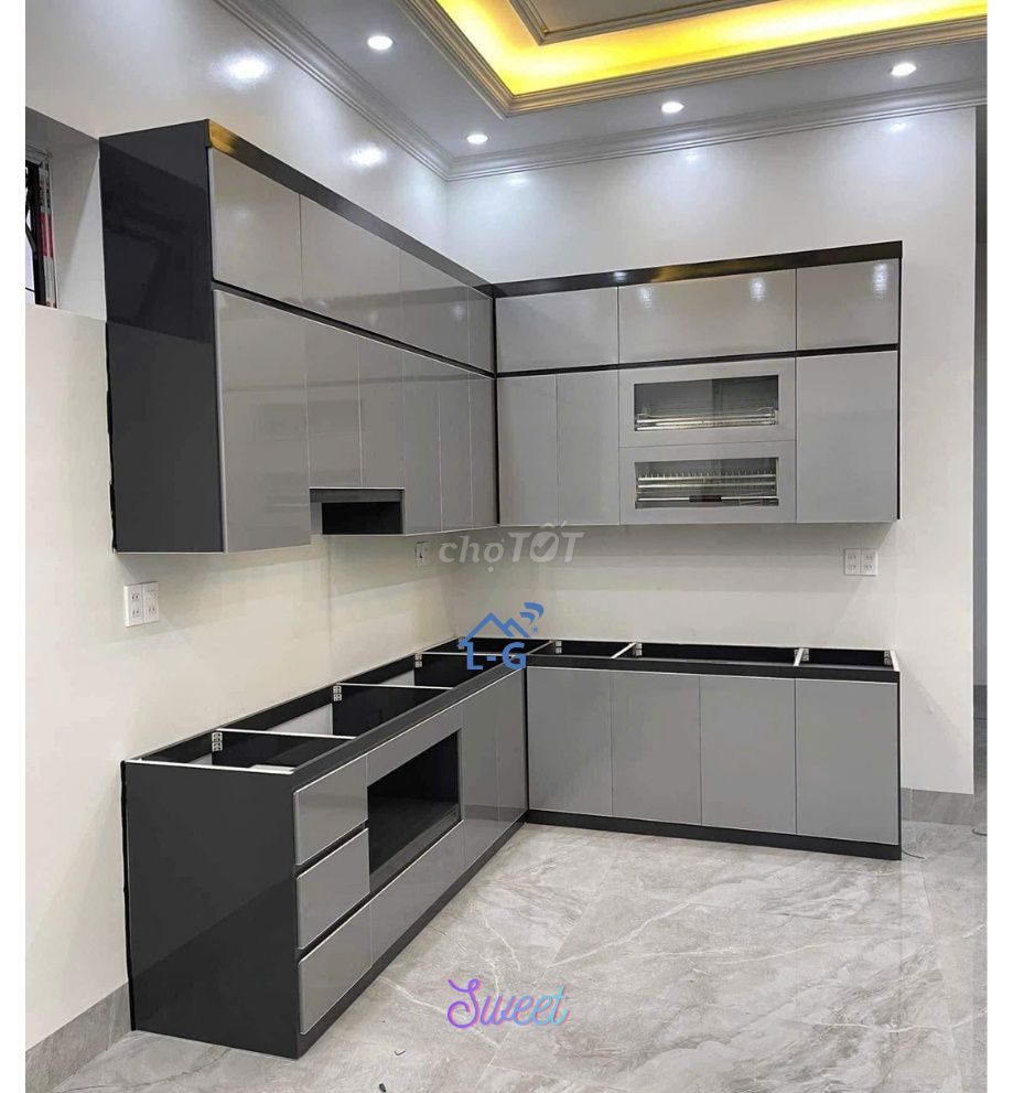 Tủ bếp Nhựa Ecoplast Xám*Tủ bếp Nhựa ---Tủ bếp . Mua bán Tủ, kệ gia đình tại Quận Phú Nhuận Tp Hồ Chí Minh được đăng bởi GIƯỜNG SẮT SƠN LÂM hình 1