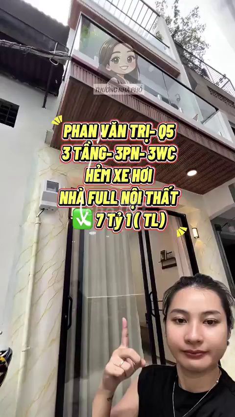 Bán Nhà Phan Văn Trị, Quận 5, 3 Tầng Full Nội Thất