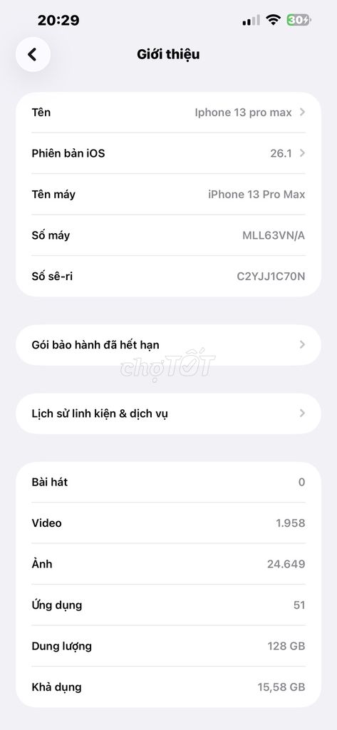 Apple iPhone 13 Pro Max 128GB Zin đẹp. Mua bán Điện thoại tại Huyện Ea Kar Đắk Lắk được đăng bởi Nguyễn Trường Thọ hình 1